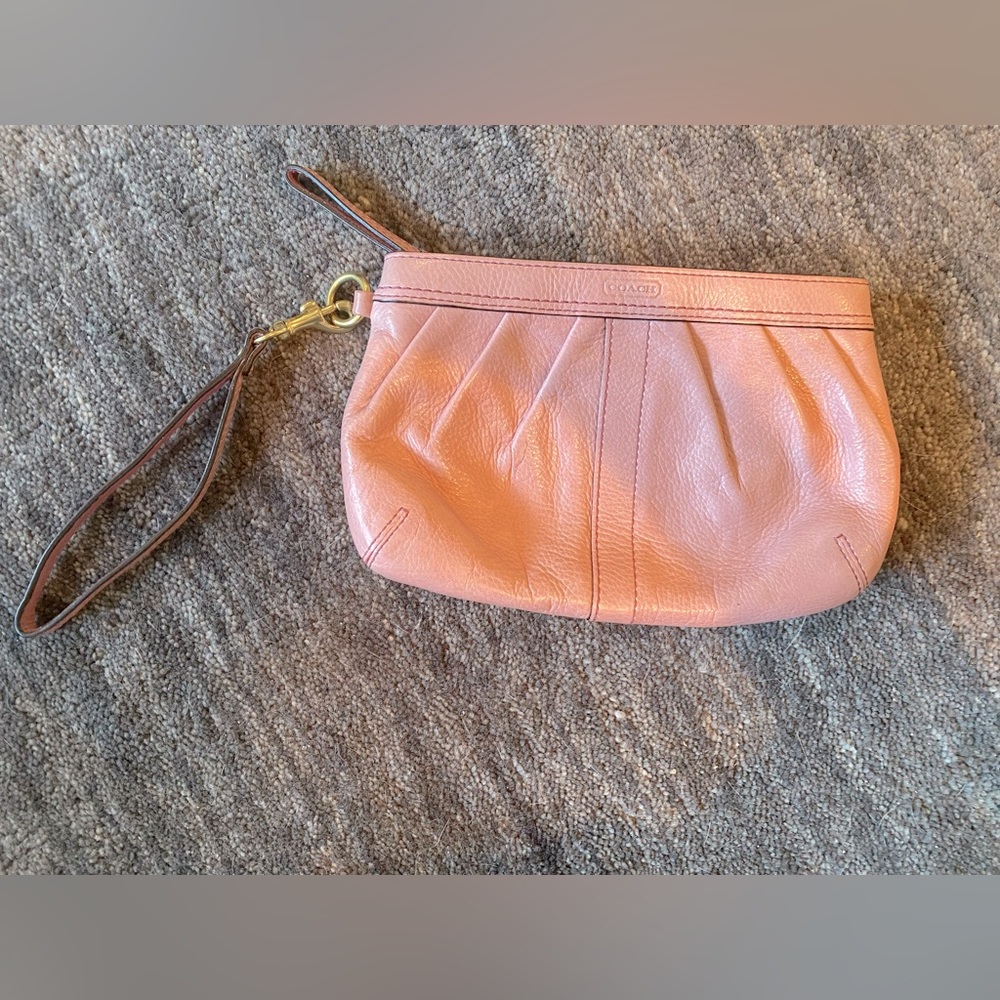 Coach pink wristlet, barely used